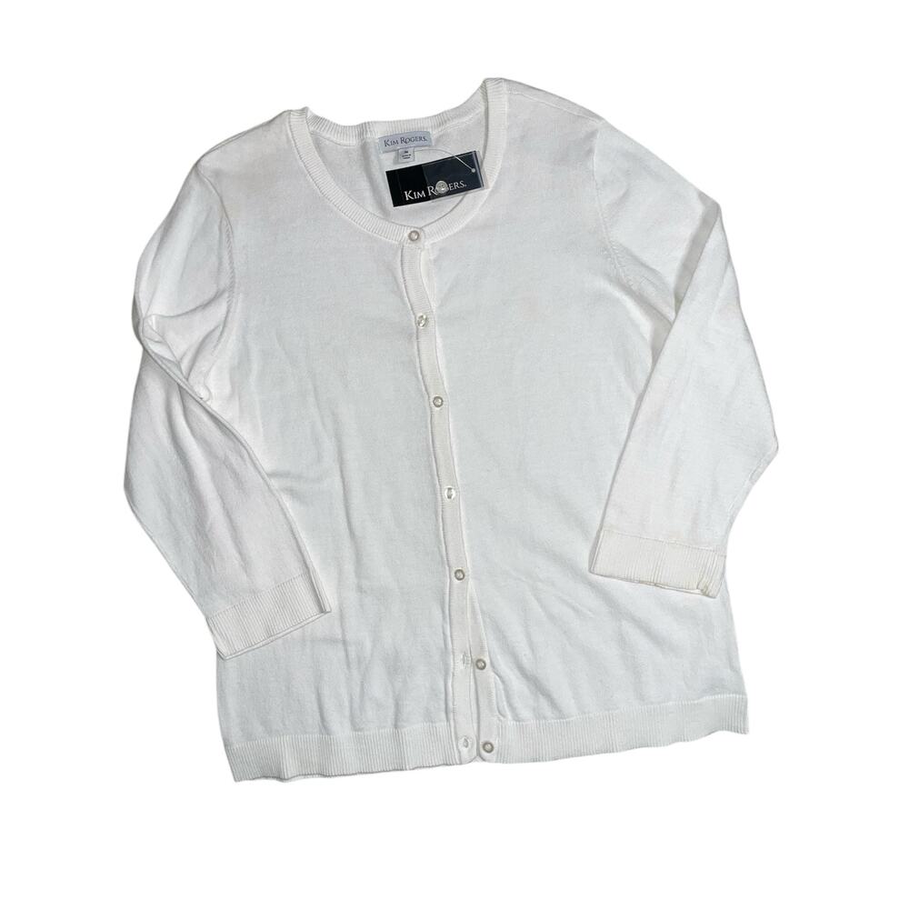 Kim Rogers True White Spring Cardigan Sweater size Medium